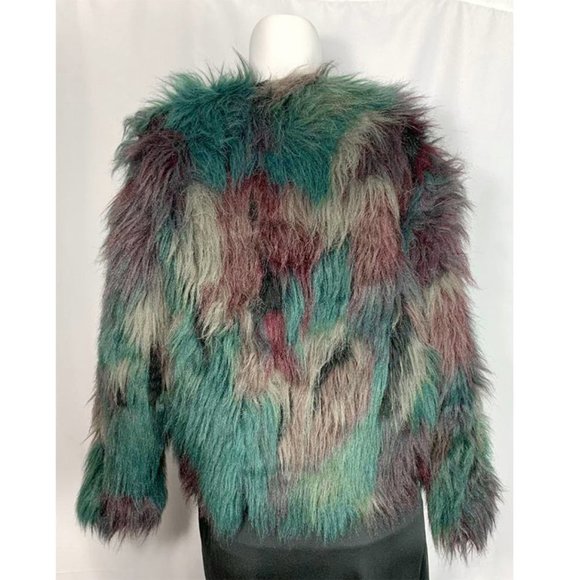 ZARA Faux Fur technicolor jacket - Picture 3 of 7